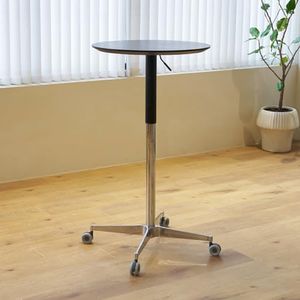 Bar Table, Height-Adjustable Round Pub Table, Cocktail Table with Movable Base, Modern Style,Suitable for Home, Kitchen Island, Bar Counter (Black, Bar Table)