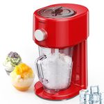 Electric Ice Crusher, Slushy Maker Ice Shaver with Removable Jug for Blending Slushies, Ice Crushing Machine for Snow Cones Slushies Smoothies, and Iced Coffees Frappuccinos (Red)