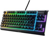 SteelSeries Apex 3 TKL - RGB Gaming Keyboard - Tenkeyless Compact Esports Form Factor - 8-Zone RGB Illumination - IP32 Water & Dust Resistant - Nordic QWERTY Layout