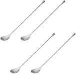 4 PCS 12 Inch Stainless Steel Mixing Spoons, SourceTon Spiral Pattern Bar Cocktail Shaker Spoon