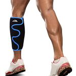 supregear Calf Support Brace, Adjustable Shin Compression Sleeve, Comfortable Calf Splint Wrap for Muscle Swelling Pain Relief Injury Recovery Hiking Training for Men and Women, Black + Blue