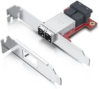 10Gtek Dual Port Mini SAS Adapter SFF-8643 to SFF-8644 PCIe 3.0 Host Bus Adapter, 12Gbps SAS/SATA HBA Card for Server Storage RAID Controller