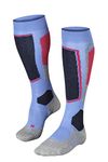 FALKE Women's SK2 Intermediate W KH Wool Warm Thick 1 Pair Skiing Socks, Blue (Blue Note 6545), 7-8