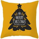 Pillow Covers Decorative Couch Pillows Sets Christmas Tree Flax Throw Pillow Covers Pillow Cover Zip King Sofa Cushion Case Zipper Black Orange 20X20 Inches