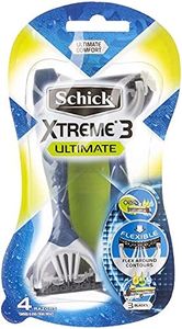 Schick - Xtreme 3 Ultimate for Men, Disposable Razors, 4 Pack, Vitamin E, Aloe and Shea Butter, 3 Blade Cartridges, Fully Flexible Blade