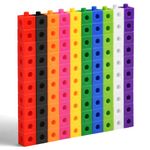 HOTUT 100 Pcs Maths Cubes with 10 Colours, Linking Cubes, Early Years Maths Learning, Magic Counting Blocks, Counting Block Set for School and Home - 2 CM