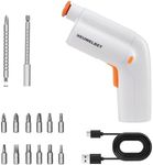 NEUWELBET Electric Screwdriver 3.6V, USB Long-lasting Powerful Electric Screwdriver Set, Cordless Drill with LED Light, 14 PCS Driver Bit(White)