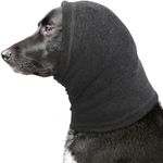 BRKURLEG Quiet Ears for Dog, Dog Ear Muffs for Noise Protection,Knitted Dog Winter Hats, Dog Calming Hoodie, Pet Cats and Dogs Grooming Bathing Calming Drying Ear Muffs (Grey, L)