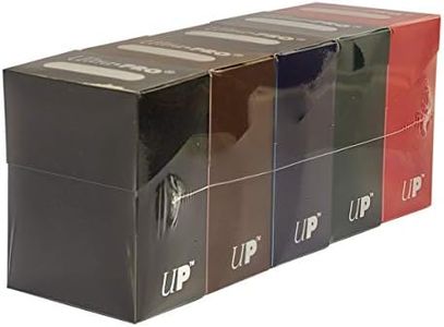 Set of Five New Ultra-Pro Deck Boxes (Dark Colors Incl. Black, Blue, Brown, Green, and Red) For Magic/Pokemon/YuGiOh Cards by UltraPro