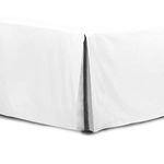 Adam Home Pleated Base Valance Sheet (Small-Double, White) - Durable Polycotton Bed Skirt - Luxuary 5 Box Pleated Bedskirt with 15 inch Drop, Washable Dust Ruffle Hotel Quality & Abrasion Resistant