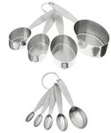 Cuisipro 747143 Stainless Steel Measuring Cup & Spoon Set, Silver - Standard