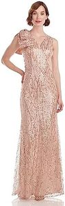 JS Collections Women's Dakota Bow Mermaid Gown, Rose Gold, 40