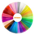 3D Pen Filament Refills PLA, 30 Colors 1.75mm Each Color 16.4 Feet Total 492 Feet, 3D Priter Pen Filament for Most Intelligent 3D Pen & 3D Printer (20)