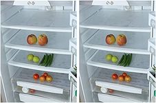 Kuber Industries CTKTC6968 PVC Rectangular Fridge Mat Set (White) -6 Pieces & Circle Design 6 Piece PVC Refrigerator Drawer Mat Set - 48 cm x 33 cm, White