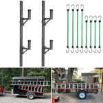 OUTPRIZE Side Mount Trailer Ladder Rack, Adjustable Heavy Duty Steel Ladder Rack for Open and Enclosed Trailer Exterior Side Wall, 2 Ladders 300 LBS Capacity