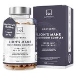 Lions Mane Supplement-18,000mg (30:1 Extract)+Zinc, Reishi & Cordyceps-3 Mushrooms Herbal supplements -Nootropic Complex Lion's Mane Mushroom Supplement-120 Lion's Mane Capsules(Not Lions Mane Powder)