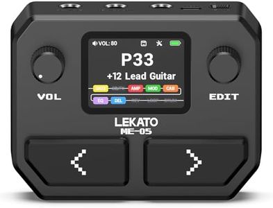 LEKATO Multi Effects Guitar Pedal, Portable Guitar Pedal with 125 Effects 30 Amp Models & IR Cab Sims, 40S Loop, OTG Function USB Audio Interface Rechargeable Effects Pedal for Guitar Bass (Black)
