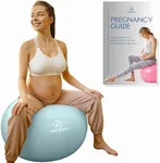 ProBody Pilates Birthing Ball - Pregnancy Ball Exercise for Labor with Book, Yoga Ball Pregnancy w/Prenatal and Postnatal Exercise, Extra Thick Birth Ball Pregnancy (Mist, 65 cm: 5'1" - 5'10")