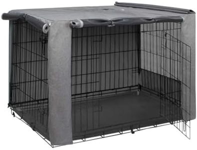 HiCaptain Folding Metal Dog Crate for 42 Inch Wire Pet Cage(Two-Tone Gray)