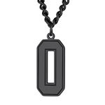 Softball Necklace with Number 0 Charm Black for Atheletes