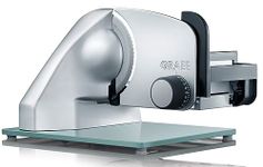 Graef Electrical Meat Slicer Machine, Classic C20, Silver, Cut Slices of Meat, Cheeses, Vegetables or Bread, 170 mm Serrated Stainless Steel Blade, 0 to 20 mm Cutting Thickness, 170-watt Quiet Motor.