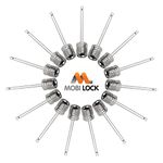 Ball Pump Needle Pack of 15 - Made with Stainless Steel - Ideal for Blowing Up Football, Basketball, Soccer, Volleyball, Netball, Handball, Waterpolo Balls, and All Other Sports - by Mobi Lock