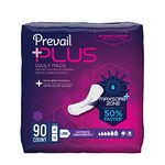 Prevail Plus | Long Length Incontinence Bladder Control Pads| Ultimate Absorbency | 45 Count (Pack of 2