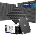 Korgl™ [24 Pack] 12x12x1inch | Sound Proof Foam Panels For Walls | Egg Crate Shape with Double-Sided Adhesive Tape, Sound Absorbing Acoustic Panels, High Density Acoustic Foam Wall Panels