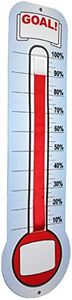 Global Printed Products Fundraising Thermometer Chart Goal Tracker | Dry Erase Goal Setting Wall Mounted Thermometer | Giant Sales Goal Board with Pull-Through Ribbon Progress Tracker (46" x 12")