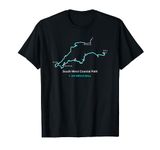 Route Map of South West Coast Path Trail in England T-Shirt