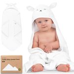 KeaBabies Baby Hooded Towel - Viscose Derived from Bamboo Baby Towel, Toddler Bath Towel, Infant Towels, Large Hooded Towel, Organic Baby Towels with Hood for Girls, Babies, Newborn Boys (Lamb)