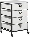 Studio Designs Rolling Storage Cart Charcoal/White 4-Drawer Charcoal/White