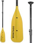 WONITAGO Canoe Paddles Aluminum Paddle with PP Blades, Floating Adjustable Canoe Paddle and Boat Paddle, 122-152 cm/4-5 Ft, Yellow