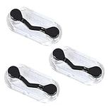 Readerest Magnetic Holders for Glasses, Magnet Pin, (Metalic Black 3 Pack), Eyeglass magnets for women and men, Name Badge Holder, Pins onto your shirt to keep your glasses safe
