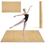 4Ft x 6Ft 5mm Natural Wood-Colored Dance Mat for Adults, Durable Non-Slip PVC Material, Portable Practice Flooring for Ballet, Jazz, and Pop Dance, Suitable for Home, Studio, or Practice