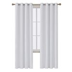 Deconovo Decorative Darkening Thermal Insulated Treatment Blackout Grommet Window Curtain Panel for Living Room, 52x84 Inch, Greyish White