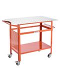 VEVOR Welding Table, 40" x 24" Welding Workbench Table with 800LBS Static Weight Capacity, Movable Steel Work Bench with 4 Wheels (2 with Brake), Double-Layer Storage Board and 5/8-inch Fixture Holes