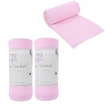 3 Pack Super Soft Baby Fleece Blankets 70 x 70cm for Babies from Newborn Ideal for Cot, Pram, Crib, Car, Moses Basket, Pushchair, Car and General Everyday Use, Pets Also Love Them (Pink)