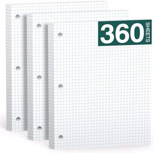 Loose Leaf Graph Paper Notebook 8 X 10.5, 300 Sheets Graphing Paper，3 Hole Punched，4x4 Quad Ruled Grid Notebook Paper, 10-1/2" X 8 Binder Filler Paper For, Engineering, Office, School
