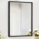 AAZZKANG Black Mirrors for Wall Rectangle Metal Framed Mirror 50x40cm Decorative Wall Mirror for Bedroom Bathroom Living Room Vertical or Horizontal