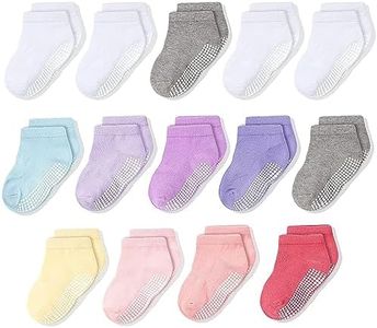 CozyWay Calzini Antiscivolo alla Caviglia da Bambino con Impugnature Calzini a Taglio Basso per Neonati Ragazzi 14 Paia 1-3 Anni