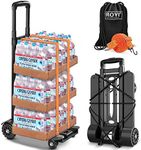 ROYI Folding Hand Truck, Folding Hand Cart 4 Wheel 70 Kg/155 Lbs Heavy Duty Solid Construction Utility Cart Compact and Lightweight for Luggage, Personal, Travel, Office