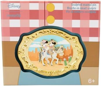 Loungefly Disney Western Mickey and Minnie Belt Buckle 3" Collector Box PIN