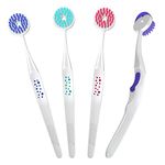 Oralganix 2-in-1 Tongue Cleaner - 4 Multicolor Tongue Brush and Scraper Tools