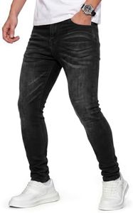 GINGTTO Mens Skinny Jeans Black Slim Fit Denim Jeans for Men Tapered Stretch Fit 28