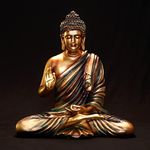 SANKALAN CREATIONS Meditating Buddha Idols for Home Decor Big Size Office Desk Table Outdoor Resin Statues L W H (12.5 * 7.5 * 15) Inche (Multi)