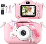 ZONEY Kids Camera Toys for 3-12 Years Old Girls Children Digital Video Camera with Cute Silicone Cover Portable Child Unicorn Toy Christmas Birthday Gifts for Toddler Age 3 4 5 6 7 8 9 (Pink)