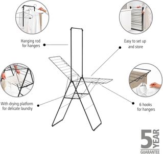 Brabantia HangOn Drying Rack 20m – Black Indoor Laundry Airer
