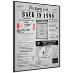 26th Birthday Poster 8 x 10 Party Sign - Born 26 Years Ago Table Party Supplies. Back In 1998 Home Decor Bday Card. Wedding Anniversary Banner with Fun Facts for Her or Him Turning 26 Years Old