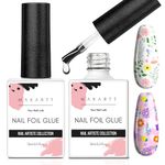 Makartt Nail Art Foil Glue Gel for Foil Stickers Nail Transfer Tips Manicure Art DIY 15ML 2 Bottles UV LED Lamp Required Soak Off